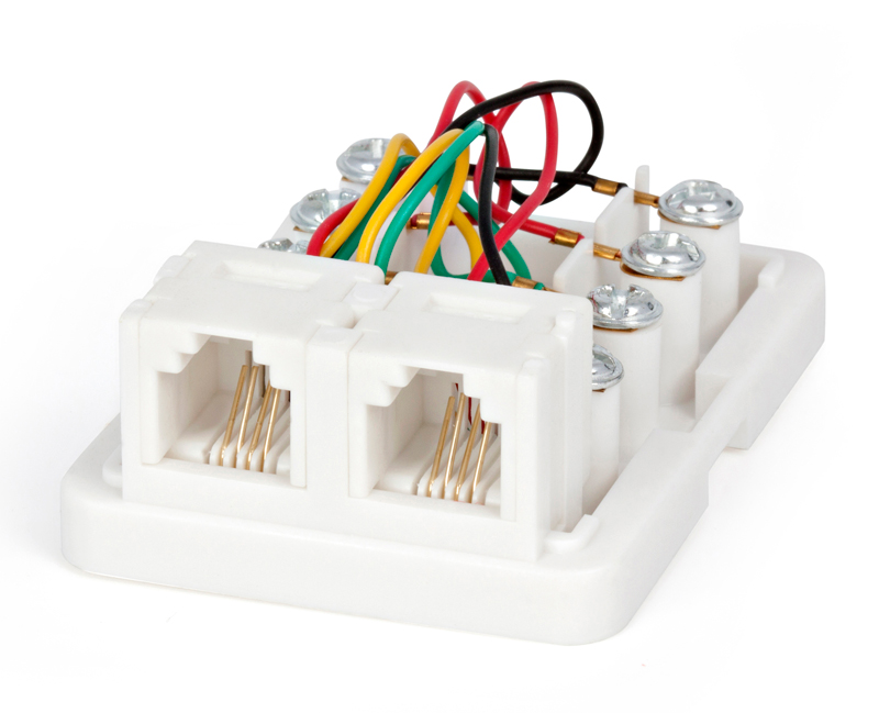 Розетка телефонная RJ-12(6P4C), двойная