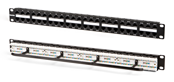 19-дюймовая патч-панель RJ-45, категория 5е, высокой плотности