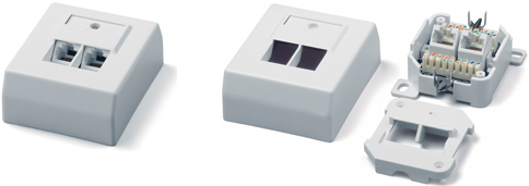 Розетка RJ-45 двойная, категория 5e, немецкий стандарт