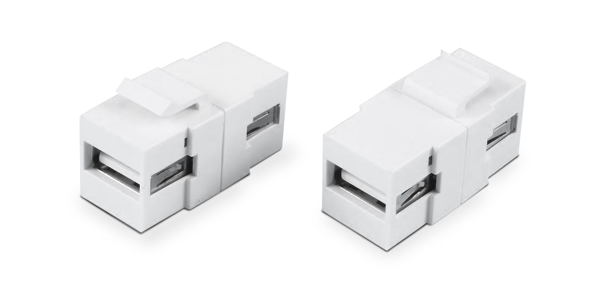 Вставка формата Keystone Jack с проходным адаптером USB 2.0 (Type A)