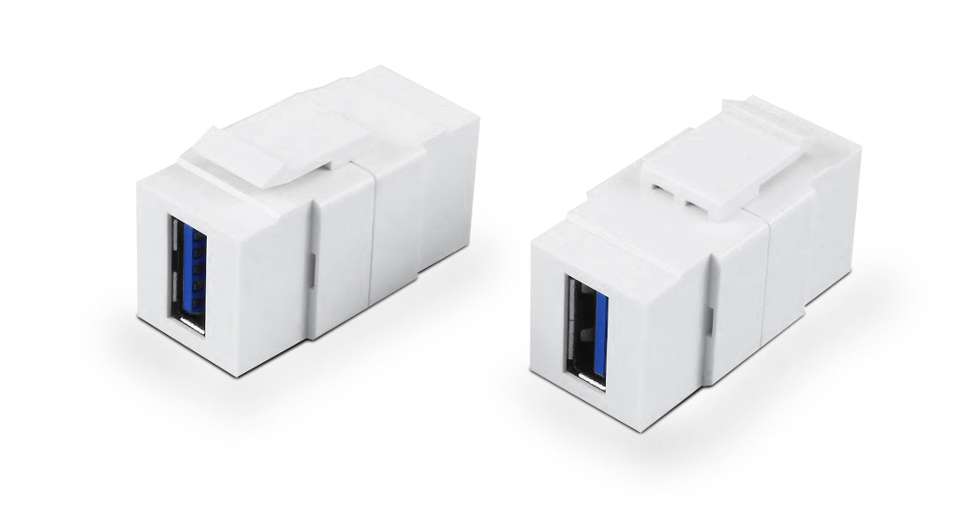 Вставка формата Keystone Jack с проходным адаптером USB 3.0 (Type A)