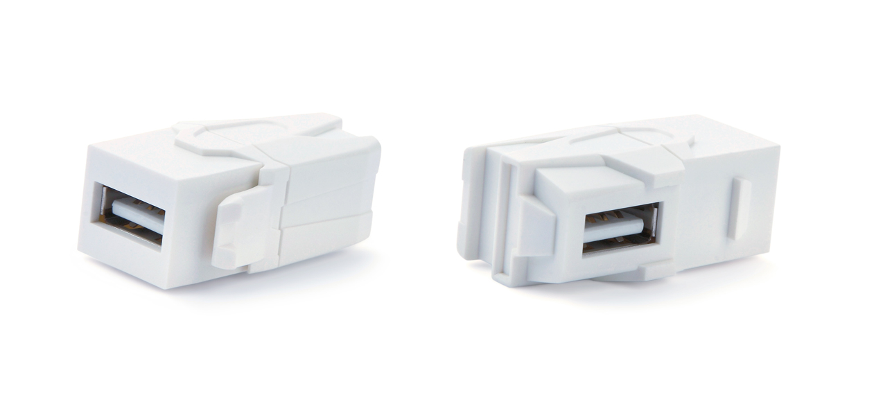 Вставка формата Keystone Jack с проходным адаптером USB 2.0 (Type A)