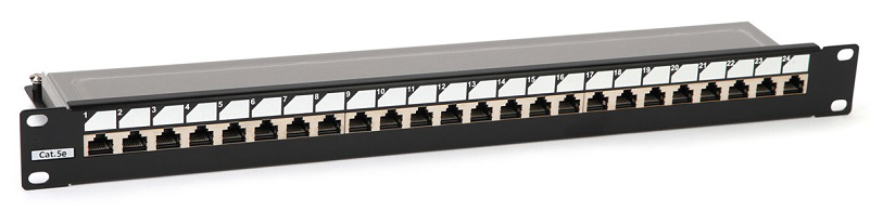 Hyperline PP3-19-24-8P8C-C5E-SH-110D Патч-панель 19", 1U, 24 порта RJ ...