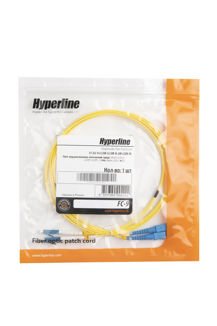 Hyperline FC-D2-9-LC/UR-SC/UR-H-2M-LSZH-YL Патч-корд волоконно-оптический (шнур) SM 9/125 (OS2), LC/UPC-SC/UPC, 2.0 мм, duplex, LSZH, 2 м купить у производителя Hyperline Hyperline FC-D2-9-LC/UR-SC/UR-H-2M-LSZH-YL Патч-корд волоконно-оптический (шнур) SM 9/125 (OS2), LC/UPC-SC/UPC, 2.0 мм, duplex, LSZH, 2 м купить у производителя Hyperline